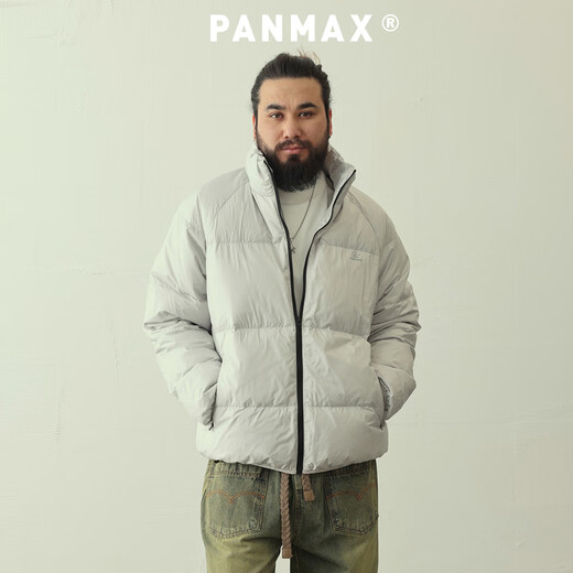 PANMAX PANMAX модный бренд больших размеров, мужское теплое короткое пальто на утином пуху, пальто с воротником-стойкой, легкий пуховик, куртка светло-синего цвета 6XL