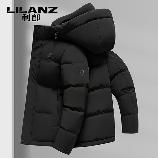 LILANZ пуховик мужской зимний утолщенный 2025 новый модный тренд ветрозащитный утолщенный теплый 90 утиный пуховик для мужчин черный M 170/92A