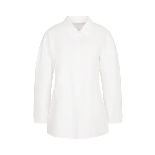 LESS shopping mall same style 2026 spring new cotton waisted commuting temperament solid color shirt 2Q2216850 105 semi-bleached S