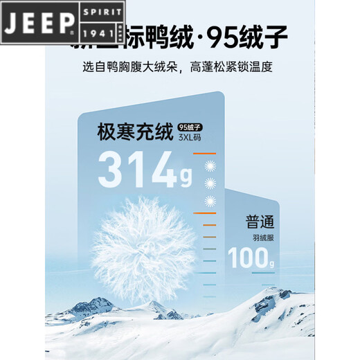 JEEP SPIRIT 300+ Пуховик с высоким наполнением Новая пара Пуховик для экстремальных холодов для мужчин и женщин Длинная куртка выше колена Northeast Минус 40 градусов Черный 82652 XS 100 Jin Jin весит менее 0,5 кг