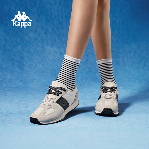 Kappa Kappa Dream Sports Shoes Women's 2026 Spring New Soft Sole Retro Casual Shoes Fashionable and Versatile Running Shoes Cheese White/Black 35