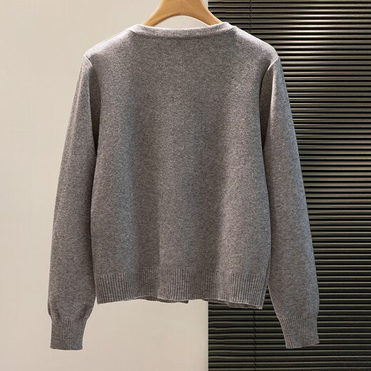 Sibaishe Xiaoxiangfeng round neck long-sleeved sweater for women 2026 spring new style single-breasted simple casual cardigan