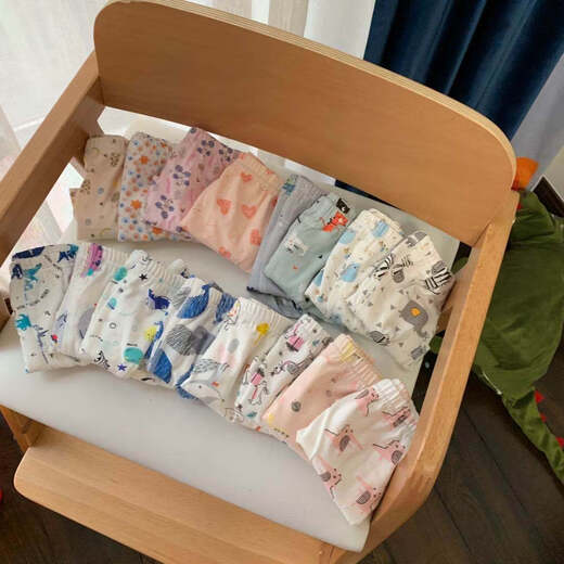 ABJA children's underwear Korean style printed type A cotton boys and girls boxer briefs 4 pack boxer briefs forest animals (girls-children) 100