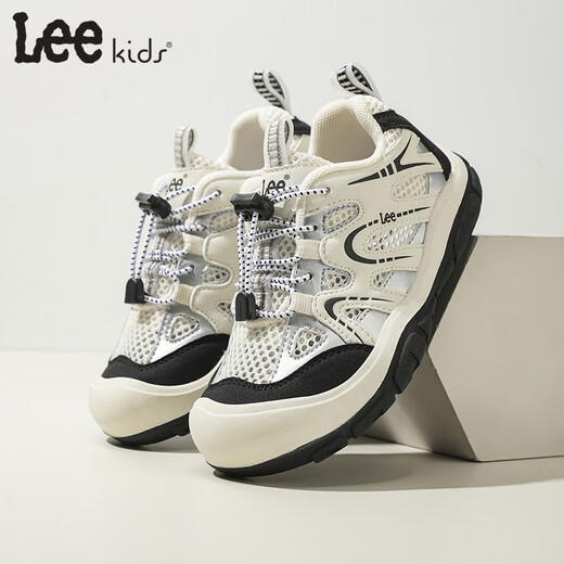 LEE KIDS children's sports shoes for men, women and middle-aged children running shoes 26 spring new running shoes non-slip wear-resistant running shoes casual shoes beige 26 inner length 16.9cm suitable for feet 15.9-16.4cm long