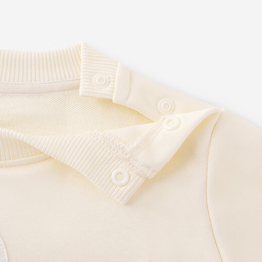 YEEHOO Haute Couture Series Children's Sweaters Baby Girl Round Neck Sweater Spring and Summer New Casual Cute Top Beige 90 cm