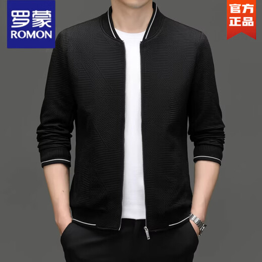 ROMON Jacket Men's 2026 Spring and Autumn New Fashion Simple Baseball Jacket Top Business Casual Jacket Men's 82321-J2288 Gray XL 126-140Jin Jin equals 0.5 kg
