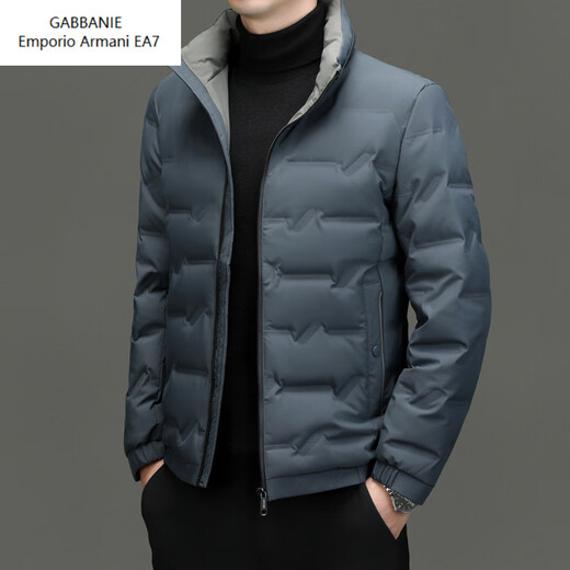 Emporio Armani EA7 Armani 2026 winter new down jacket men's casual short style trendy brand warm stand-up collar top clothes men's white duck gray green M