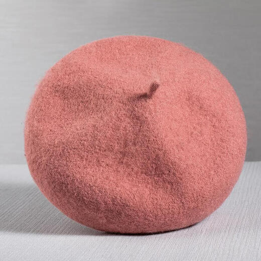 MANQIMEIYA Woolen Hat Women's Beret Autumn and Winter Versatile Painter Hat Beibei Hat Woolen Top Hat Winter Fashion Pumpkin Hat Dark Burgundy One Size