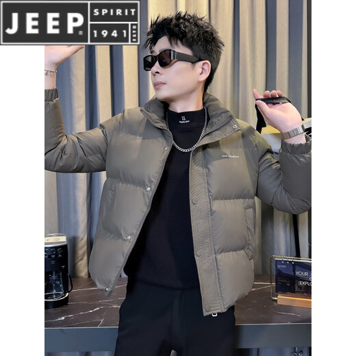 JEEP SPIRIT Зимний супер-горячий пуховик мужской приталенный, утепленный, теплый, новинка 2025 года, куртка в стиле милитари, зеленый M, рекомендуется 90 ~ 110Jin Jin равен 0,5 кг
