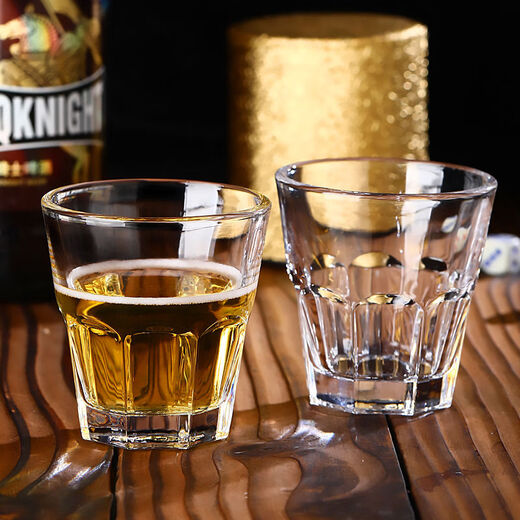 Fantasy octagonal beer glass, water cup, small wine glass, 2-tael bar set, full box of No. 13 square tempered cups 200ml (72 pieces in a box)