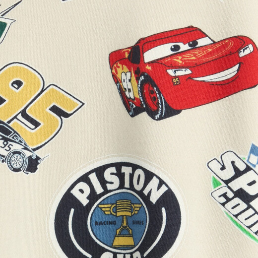 GAP boys 2025 new autumn cartoon printed terry cloth round neck sweatshirt children's clothing US version 814317 red car pattern 90 _52 (1-2 years old)