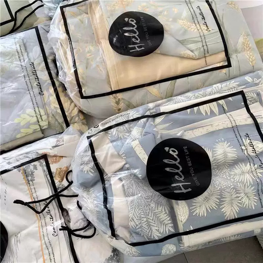 He Jiagong Household Transparent Drawstring Waterproof Storage Bag Summer Cooling Quilt Clothes Organizing Four-piece Set 35x45cm 10 Transparent Bags