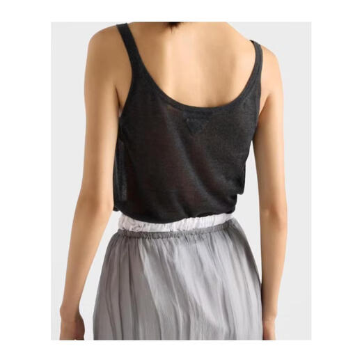 PRADA Women's Sling Breathable Skin Friendly Daily Layer Top Light Luxury Simple Gray One Size | IT-40