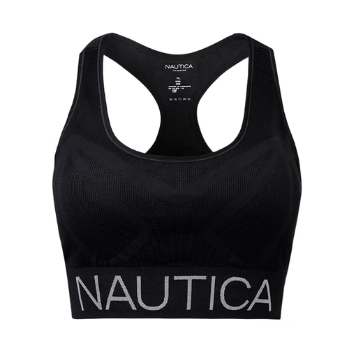 NAUTICA Sujetador para Mujer Que Absorbe La Humedad Transpirable Cómodo Anti-Flacidez Aeróbico Saltar La Cuerda Fitness Que Absorbe Los Golpes Correr Ropa Interior De Marca Clásico Negro Que Absorbe La Humedad Sujetador Transpirable L