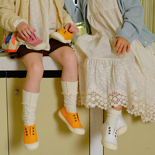 TOPSTAR children's canvas shoes boys and girls kindergarten white shoes indoor shoes soft sole baby shoes 5032 milk white 31 inner length 195mm foot length 175-185mm