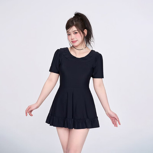 Agliondy large size swimsuit adult vacation fat girl covering flesh 2025 new conservative fat mm slimming swimsuit swimsuit + sponge chest pad 243140 small breast three-dimensional XL