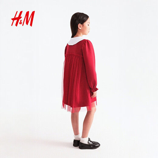 H&M Children's Clothing Children's Girls Skirt 2026 Spring New Outdoor Outing Lapel Cute Sweater Skirt 1323241 Red 110 110/56 (2-4Y)