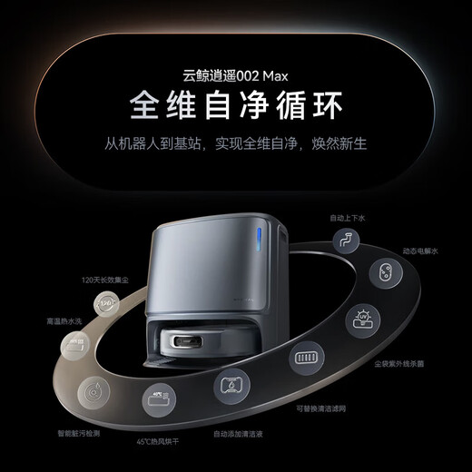 Cloud Whale Sweeping Robot Xiaoyao 002Max Government Subsidy Sweeping and Mopping Integrated Fully Automatic Cleaning and Mopping Machine with 0 Hair Tangle AI Living Water Crawler Floor Washing Robot Xiaoyao 002Max-Water Tank Version
