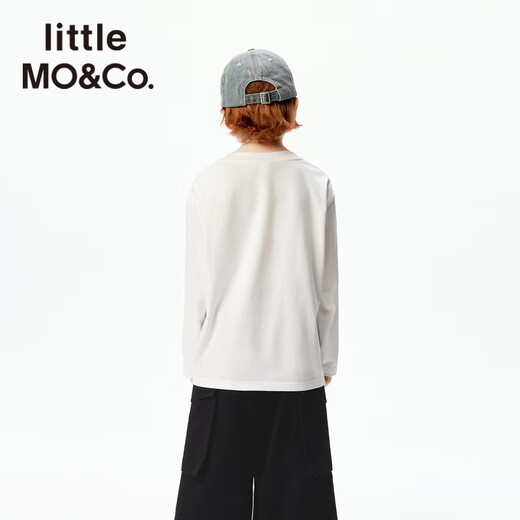 Little MO&Co.5A antibacterial pure cotton little moco children's clothing 26 spring new style for boys and girls original rabbit printed long-sleeved T-shirt, white, antibacterial 160 160/76