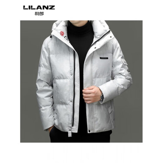 LILANZ high down filling winter men's down jacket hooded camouflage casual fashion thermal storage warm thick short jacket white camouflage 14XL (190)