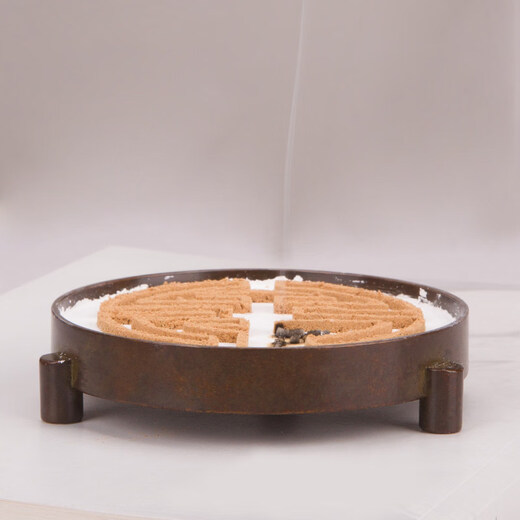 Shantou Lincun brass Su Gong three-legged furnace sealing furnace household ring fumigation furnace sandalwood furnace antique copper color enlarged 9 cm round gray pressure