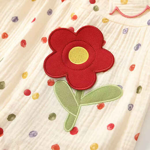 Fanxian baby clothes spring newborn princess long-sleeved one-piece harem baby girl cute crawl clothes spring and autumn beige 80cm