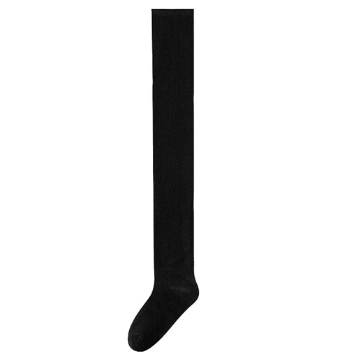 Extra long pressure over-the-knee socks for women in autumn and winter, extra long, thickened, warm, non-slip, jk thigh socks, gray high-knee cotton socks, black, one size fits all
