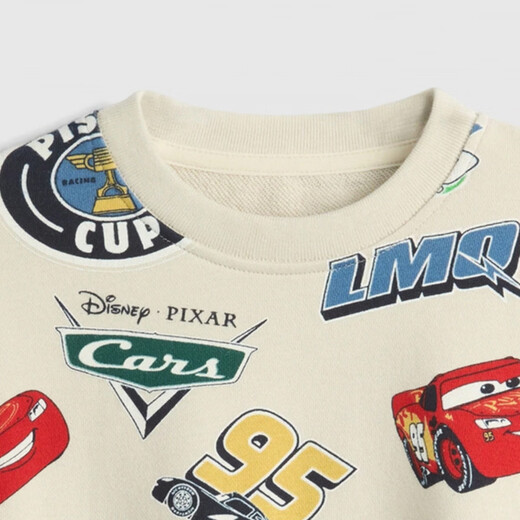 GAP boys 2025 new autumn cartoon printed terry cloth round neck sweatshirt children's clothing US version 814317 red car pattern 90 _52 (1-2 years old)