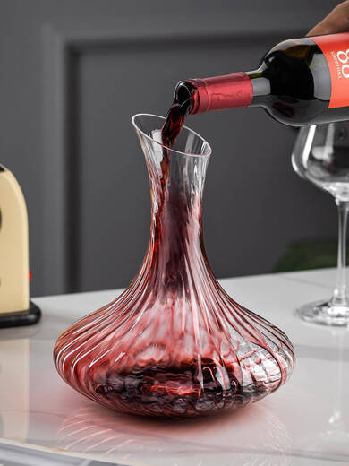 Fantasy decanter household high-end wine dispenser set thickened crystal glass red wine glass wine set commercial solid wood Fulu wine rack + sommelier wine glass 460ml