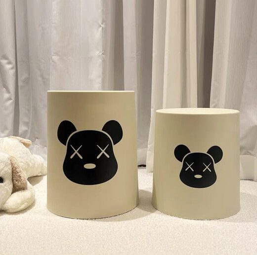 Miaopule light luxury trash can household large capacity living room bedroom toilet bathroom simple double-layer ins lidless paper basket 14L double barrel bottom English