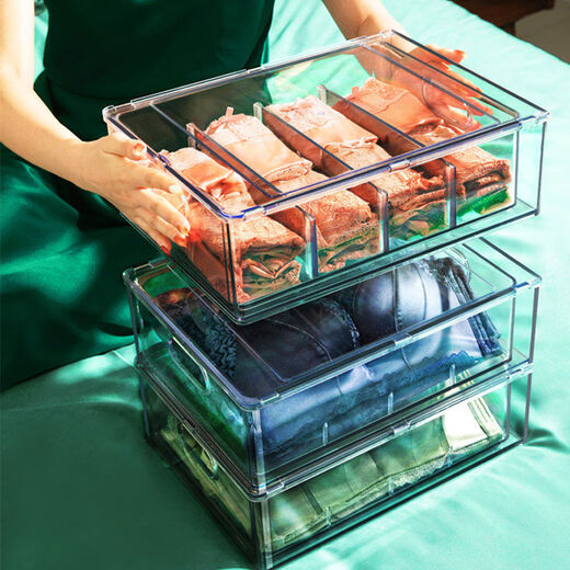 Jiatli transparent underwear storage box drawer-type wardrobe underwear and socks divider three-in-one acrylic bra bag artifact underwear box is thicker than the market, resistant to pressure and fall