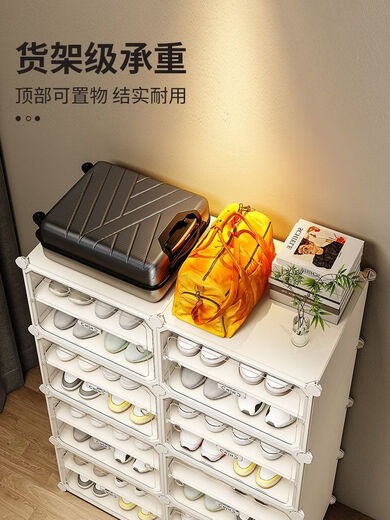 Shoe box storage box transparent transparent shoe box storage box shoe storage home door shoe cabinet plastic storage cabinet 1 hard plastic transparent door widened 2 columns 8 layers 16 grids (32 pairs of large size shoes