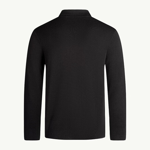 Septwolves wool cardigan lapel sweater for men autumn and winter new style warm skin-friendly soft texture Year of the Horse knitted sweater 001 (black) M 165/84A