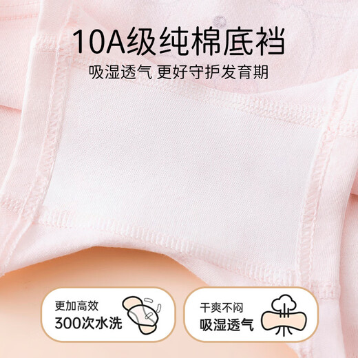 Catman children's underwear girls pure cotton bottom 10A antibacterial boxer shorts development period cartoon big baby pants champagne water cup rabbit + fresh pink rabbit + light green kitten + light pink candy cat 4 pieces 110 (M) (recommended weight 20-30Jin Jin is equal to 0.5 kg)