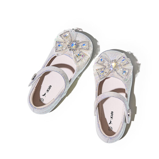Red Dragonfly Girls' Shoes 2026 Spring Children's Shoes Princess Elsa Shoes Small Leather Shoes Q61BD025 Beige 31