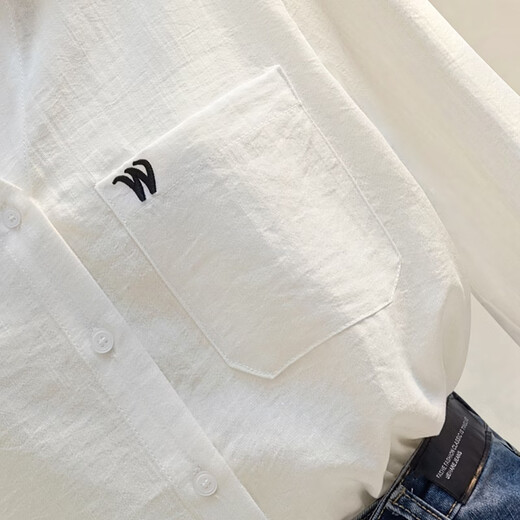 Sibaishe embroidered lapel long-sleeved shirt for women 2026 spring new fashion simple commuter OL shirt