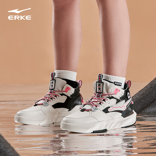 Hongxing Erke Danxia | Sports high-top sneakers in autumn and winter with contrasting colors, fashionable and versatile couple shoes