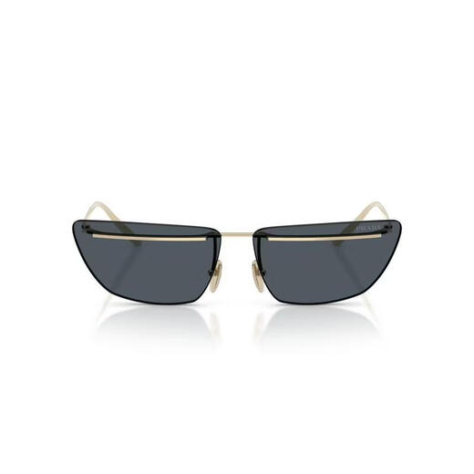 PRADA women's sunglasses, blackout, anti-UV, polarized, clear vision, metal cat-eye-shaped gold temples BLACK/GRAY ZVN70B 64/13/145
