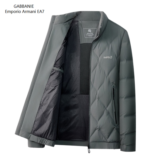 Emporio Armani EA7阿玛尼中年男士羽绒服2026秋冬季新款外套加厚保暖短款立领男款冬 黑色 L 175