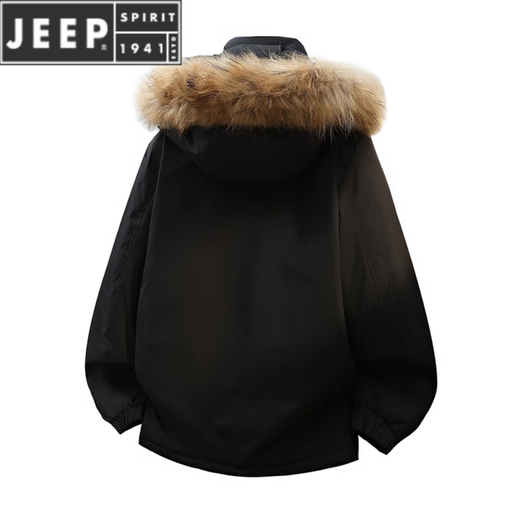 JEEP SPIRIT Куртка-пуховик Мужская зимняя новая свободная куртка больших размеров утолщенная теплая белая куртка на утином пуху Мужская зимняя куртка черного цвета 5XL Рекомендуется 220-240Jin Jin равен 0,5 кг