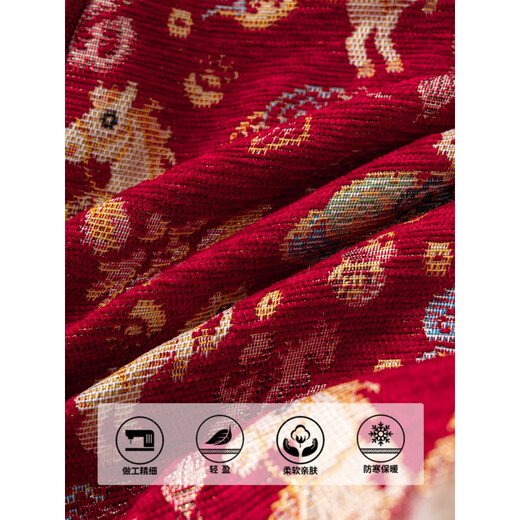 HAL.DUCK Girls' New Year's Eve Wear 2026 Winter New Baby One-Year-Old Dress New Chinese Style National Style New Year's Eve Tang Suit Suit Red 90