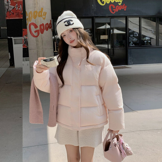 Bolison international first-line brand 2025 new down jacket women's short style small 95 white duck down thickened warm stand collar vanilla custard XS