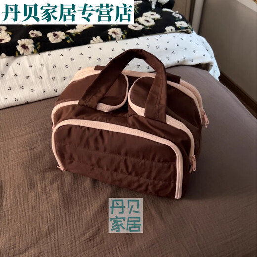 New Rossford Cosmetic Bag Large Capacity Milk Coffee Powder Storage Bag Portable Outing Portable Wash Bag Women's Partition Storage Xiaoerwang Coffee
