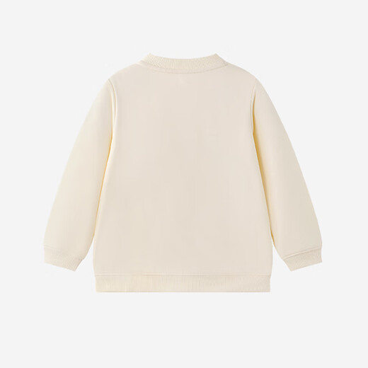 YEEHOO Haute Couture Series Children's Sweaters Baby Girl Round Neck Sweater Spring and Summer New Casual Cute Top Beige 90 cm