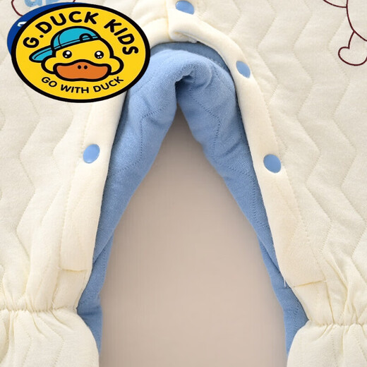 G.duck Newborn Baby Clothes Autumn and Winter Newborn Baby Onesies with Foot Covered and Padded to Keep Warm and Foot-proof A199 Warm One-piece Yellow 66cm Baby Around 3-6 Months