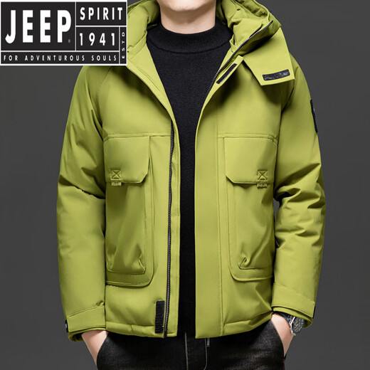 JEEP SPIRIT2026 Новый зимний мужской пуховик Мужская теплая куртка среднего возраста Утепленная куртка для папы 8688 Пуховик Moon Silver White L (80-100Jin Jin равен 0,5 кг)