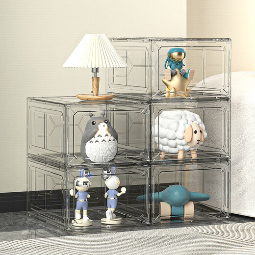 Shijanu transparent shoe storage box dust-proof hard plastic shoe cabinet artifact super space-saving large-capacity sneaker rack at the dormitory door white black 20 pieces_10 white 10 black 34.8x27x18.5cm