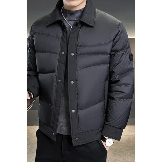 Snow Flying (SNOWFLYING) high-end brand light lapel down jacket men's winter 2025 new thickened warm casual jacket warm jacket black