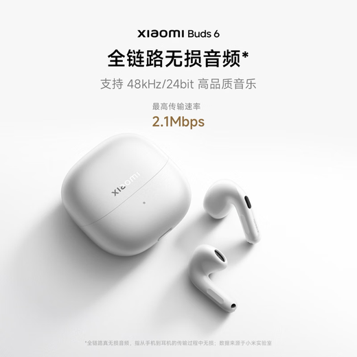 Xiaomi (MI) Xiaomi Buds 6 semi-in-ear Bluetooth headphones, comfortable to wear, suitable for Android and Apple phones, titanium light gold