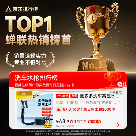 Huiduoduo car wash water gun high-pressure household water spray belt telescopic water pipe flushing yard hose artifact water pump connected to the faucet